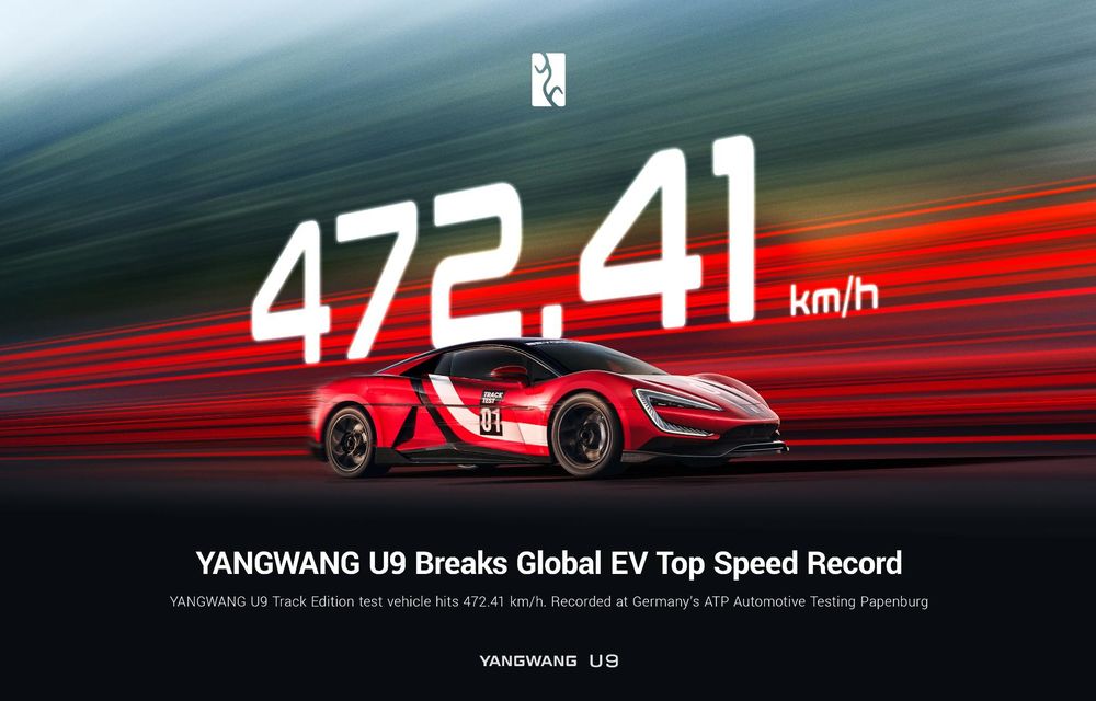 Yangwang U9, record mondial de viteză pentru mașinile electrice: a atins 472.41 km/h - Poza 2