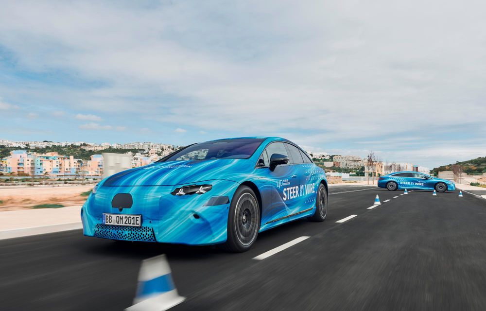 Mercedes-Benz anunță tehnologie steer-by-wire și volan compact pentru EQS - Poza 2