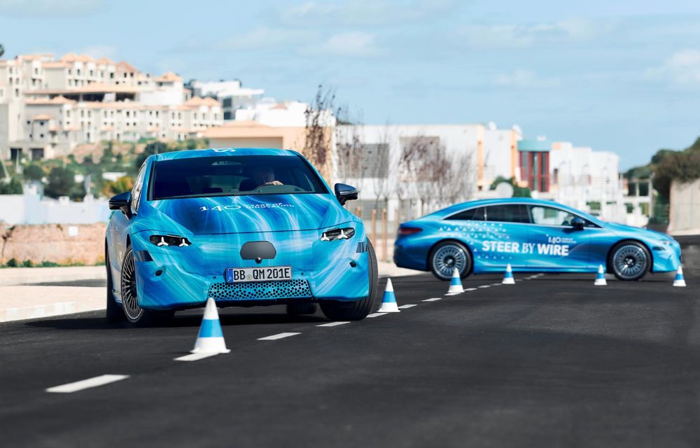 Mercedes-Benz anunță tehnologie steer-by-wire și volan compact pentru EQS - Poza 3