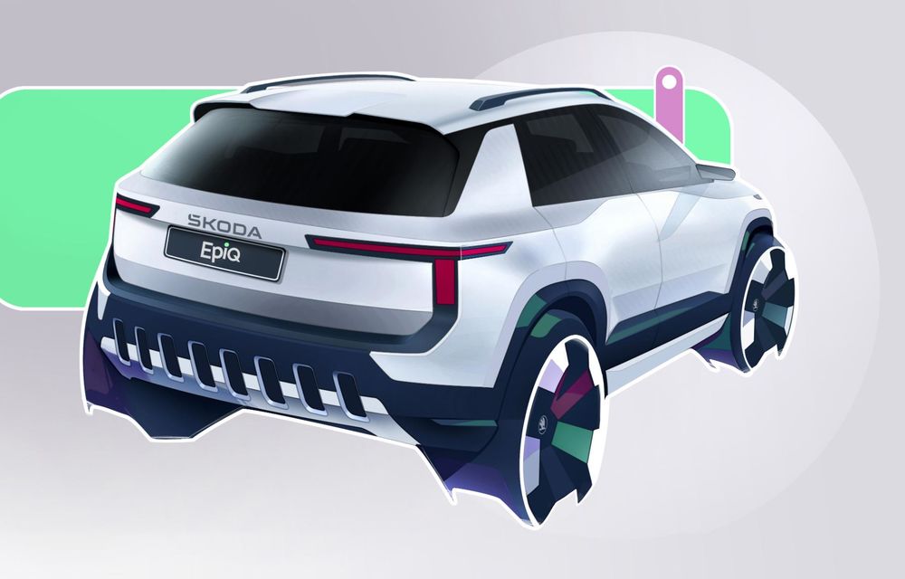 Skoda: primele schițe cu interiorul noului Epiq. Data lansării, confirmată - Poza 2