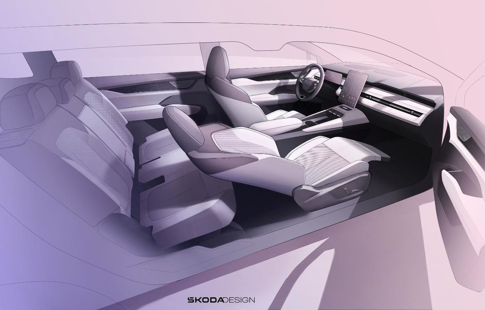 Skoda Peaq: primele schițe cu interiorul noului model - Poza 2 Skoda Peaq: primele schițe cu interiorul noului model - Poza 2