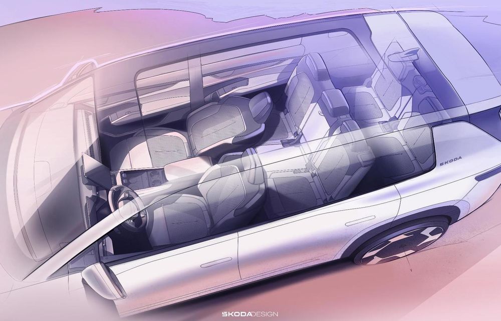 Skoda Peaq: primele schițe cu interiorul noului model - Poza 1 Skoda Peaq: primele schițe cu interiorul noului model - Poza 1