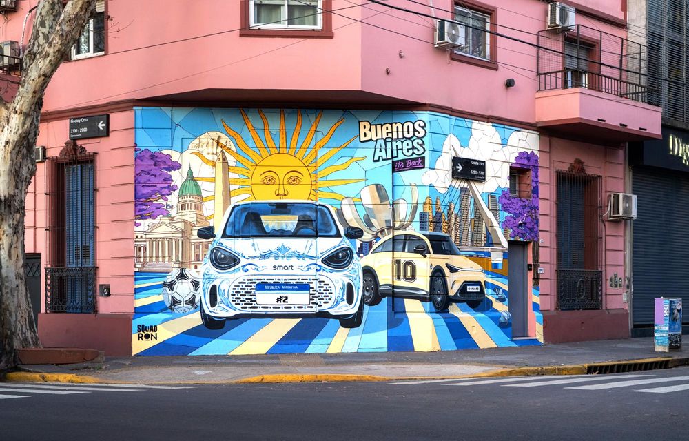 Noul Smart #2: exterior dezvăluit prin picturi murale - Poza 3 Noul Smart #2: exterior dezvăluit prin picturi murale - Poza 3