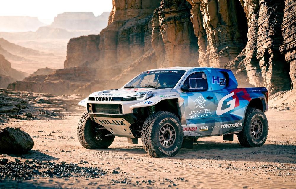 Toyota va concura la raliul Dakar 2027 cu o mașină alimentată cu hidrogen - Poza 1 Toyota va concura la raliul Dakar 2027 cu o mașină alimentată cu hidrogen - Poza 1