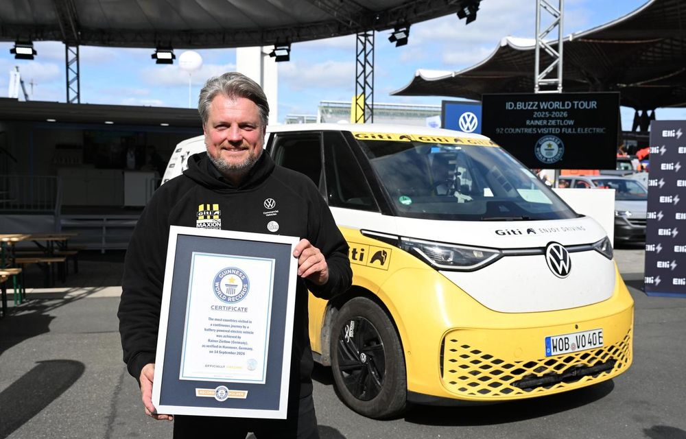 VW ID. Buzz intră în Cartea Recordurilor: 92 de țări vizitate de o mașină electrică - Poza 1 VW ID. Buzz intră în Cartea Recordurilor: 92 de țări vizitate de o mașină electrică - Poza 1