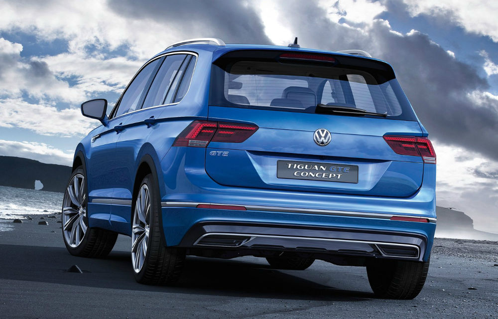 VW Tiguan GTE anunță viitoarea versiune hibrid plug-in: 1.9 l/100 km și panouri solare pe plafon - Poza 2