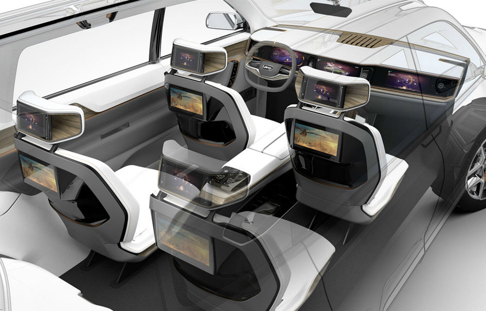 Jeep a dezvăluit conceptul Yuntu, un SUV care ne demonstrează cât de departe poate merge isteria ecranelor multimedia - Poza 2