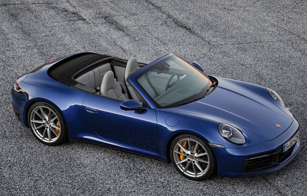Porsche 911 Cabrio, imagini și informații oficiale: motor de 450 CP și 12 secunde pentru plierea plafonului din material textil - Poza 2