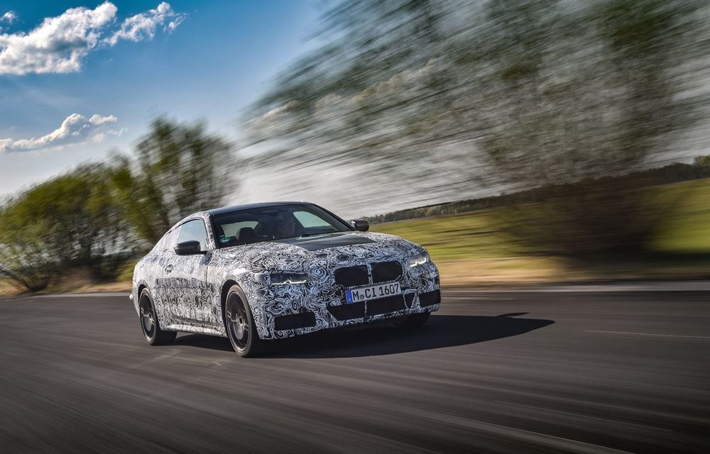 Primele imagini camuflate cu viitoarea generație BMW Seria 4: coupe-ul producătorului german va avea și versiune M440i cu sistem mild-hybrid și 374 CP - Poza 2